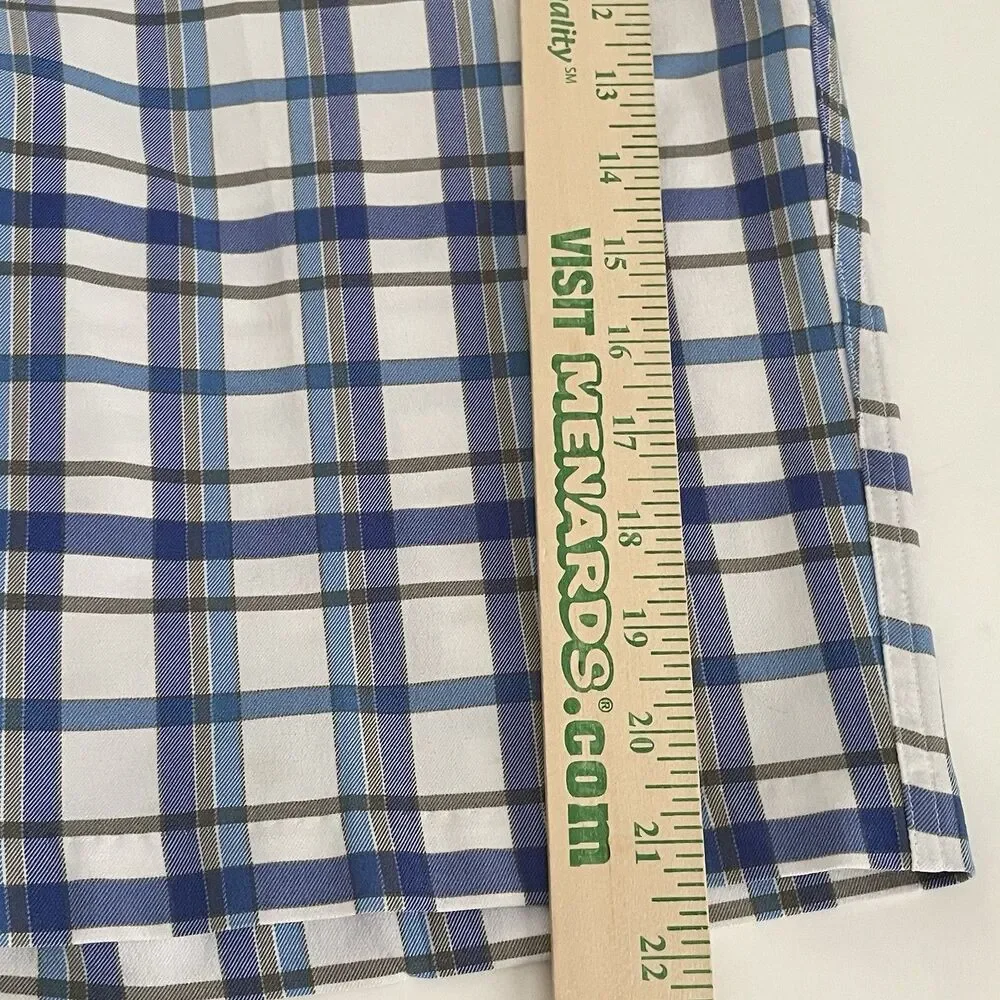 Adidas Shorts Men's Size 33 Blue Tan Plaid Golf Chino Polyester 10.5